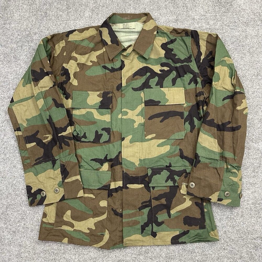 US Military Jacket Men’s Medium Woodland Camouflage Combat Coat Ripstop